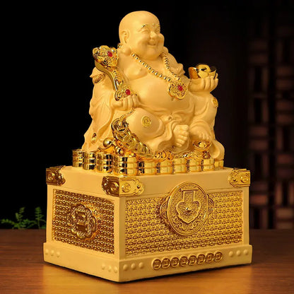 Laughing Buddha's Decoration To Recruit Money Handmade Statue Maitreya  Wine Cabinet Porch Home Decoration