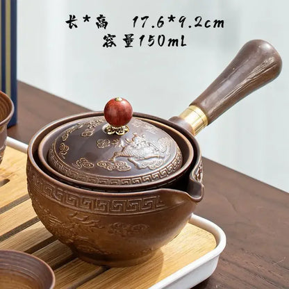 Lazy People Make Tea God Automatic Travel Tea Set Ceramic Kung Fu Tea Set Portable Tray Storage Bag Gift