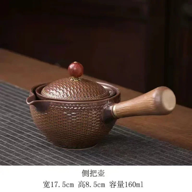 Lazy People Make Tea God Automatic Travel Tea Set Ceramic Kung Fu Tea Set Portable Tray Storage Bag Gift