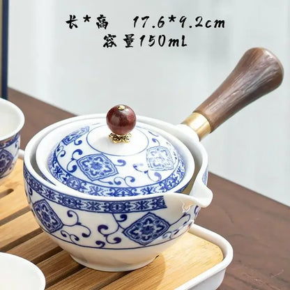 Lazy People Make Tea God Automatic Travel Tea Set Ceramic Kung Fu Tea Set Portable Tray Storage Bag Gift