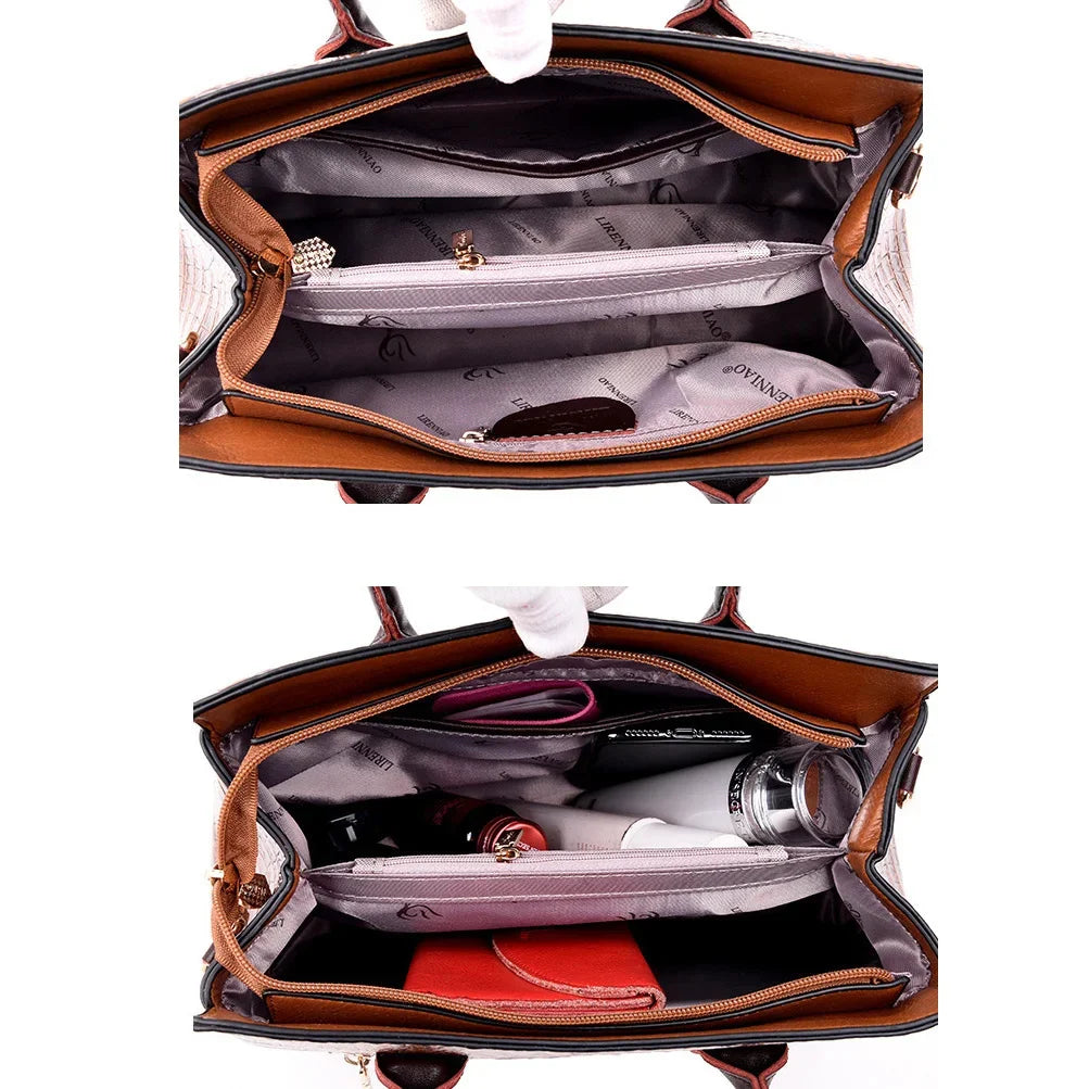 Leather Alligator Luxury Bags Designer Handbags High Quality Women Messenger Bag Retro Totes