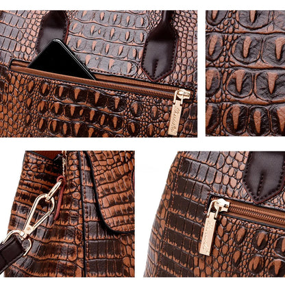 Leather Alligator Luxury Bags Designer Handbags High Quality Women Messenger Bag Retro Totes