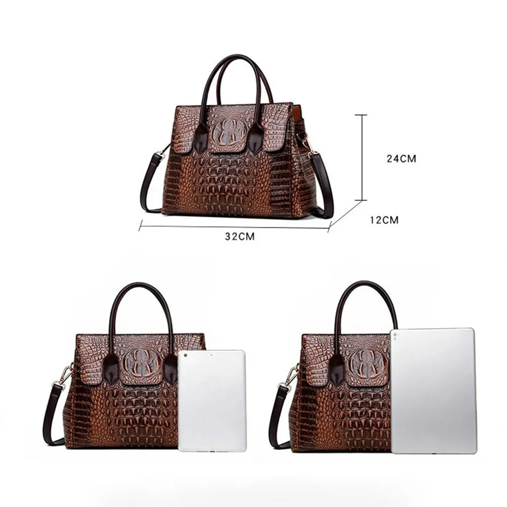 Leather Alligator Luxury Bags Designer Handbags High Quality Women Messenger Bag Retro Totes