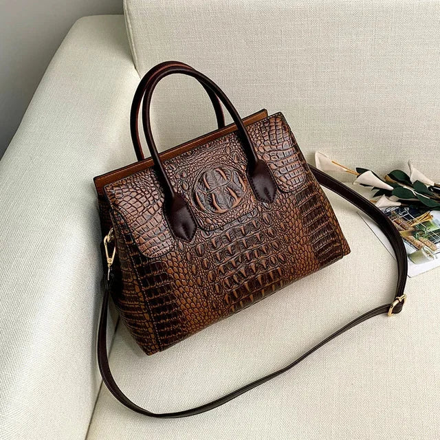 Leather Alligator Luxury Bags Designer Handbags High Quality Women Messenger Bag Retro Totes