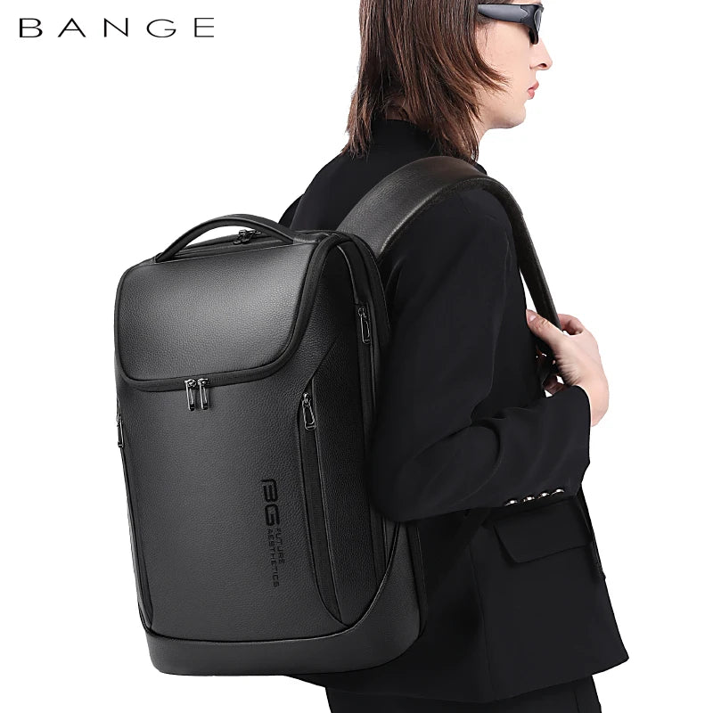 Leather Backpack Men Business Backpack Laptop 15.6 Computer Bag Large Capacity  Bag Male Backpack Fashion рюкзак 2023 mochila