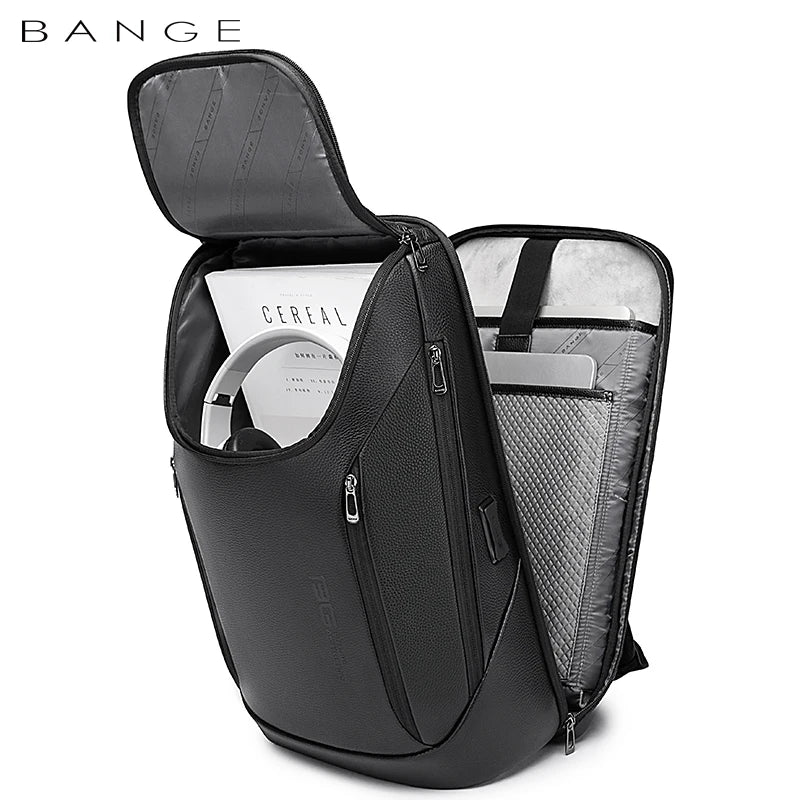 Leather Backpack Men Business Backpack Laptop 15.6 Computer Bag Large Capacity  Bag Male Backpack Fashion рюкзак 2023 mochila