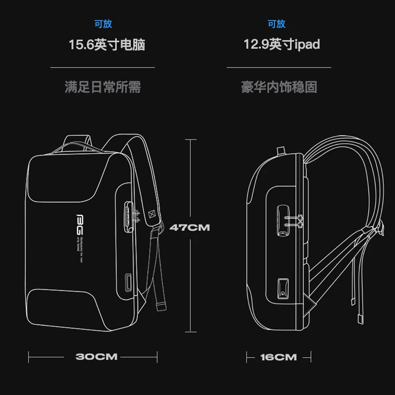 Leather Backpack Men Business Backpack Laptop 15.6 Inch Computer Bag Large Capacity  Bag Male Backpack Anti -theft Fashion 2023
