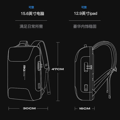 Leather Backpack Men Business Backpack Laptop 15.6 Inch Computer Bag Large Capacity  Bag Male Backpack Anti -theft Fashion 2023
