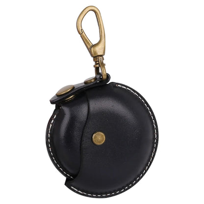 Leather Coin Purse Men Women Vintage Round Creative Storage Money Bag Case Keychain Wallet