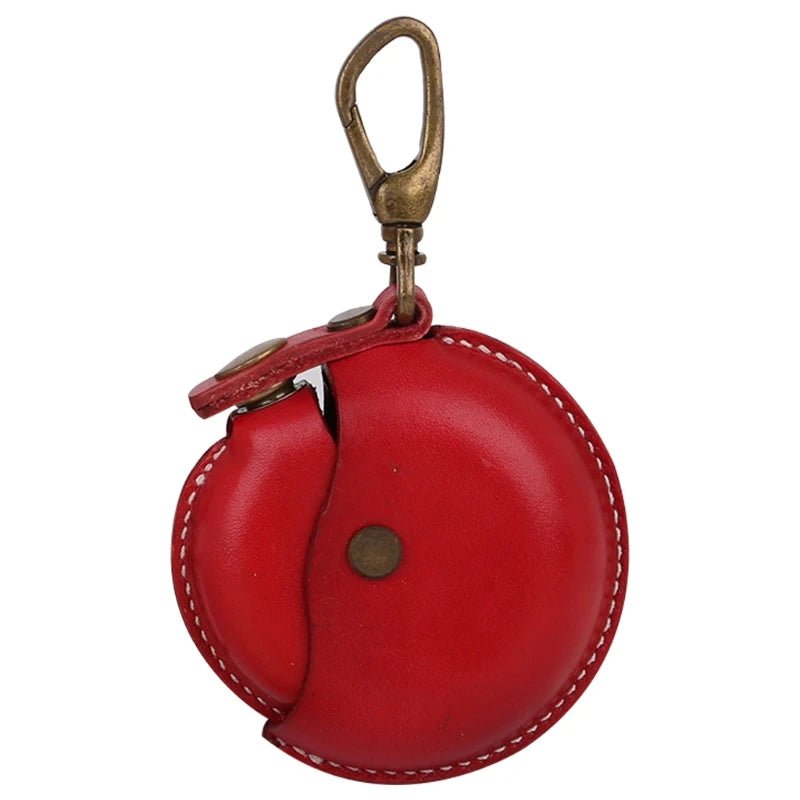 Leather Coin Purse Men Women Vintage Round Creative Storage Money Bag Case Keychain Wallet