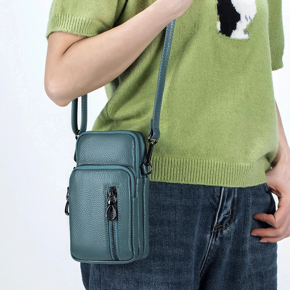 Leather Fashion Women's Single Shoulder Crossbody Trend Large Capacity Vertical Mobile Phone Casual All-match Female Bag
