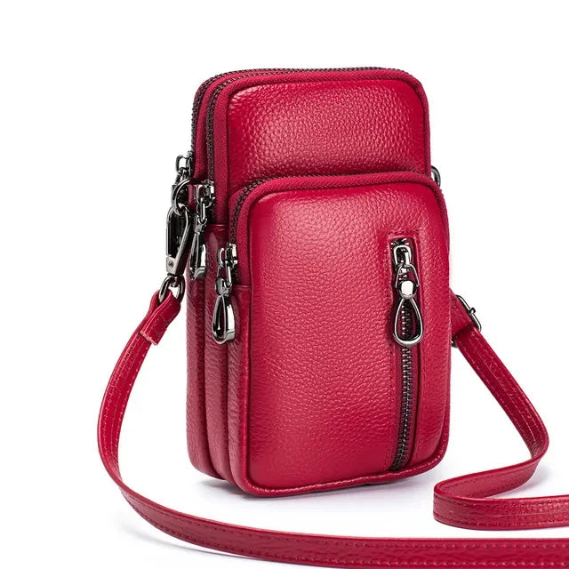 Leather Fashion Women's Single Shoulder Crossbody Trend Large Capacity Vertical Mobile Phone Casual All-match Female Bag