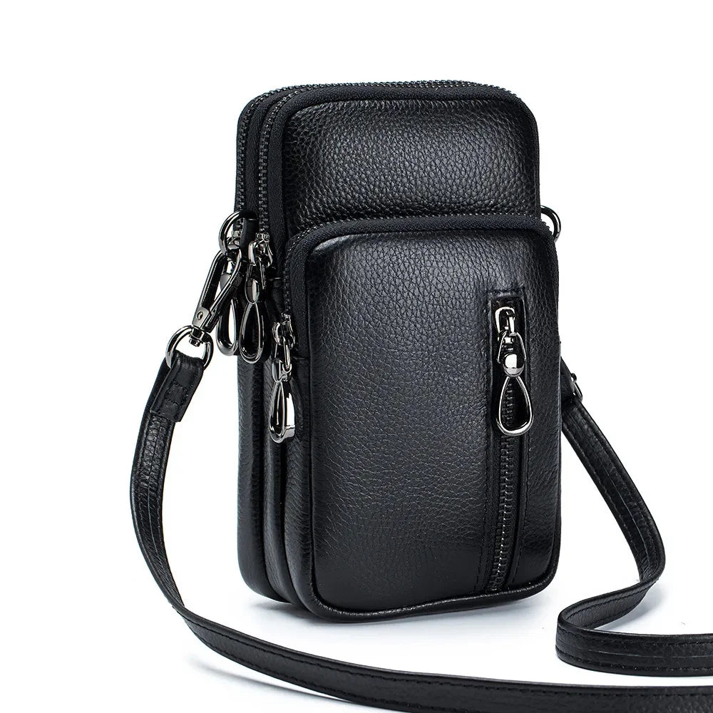 Leather Fashion Women's Single Shoulder Crossbody Trend Large Capacity Vertical Mobile Phone Casual All-match Female Bag