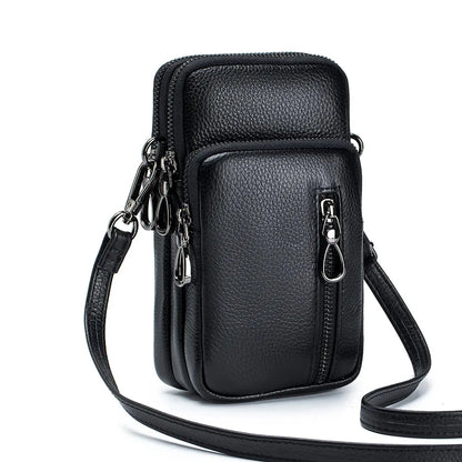 Leather Fashion Women's Single Shoulder Crossbody Trend Large Capacity Vertical Mobile Phone Casual All-match Female Bag