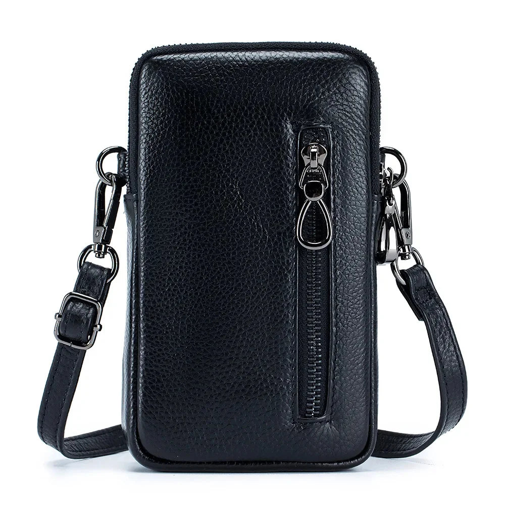 Leather Fashion Women's Single Shoulder Crossbody Trend Large Capacity Vertical Mobile Phone Casual All-match Female Bag