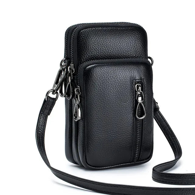 Leather Fashion Women's Single Shoulder Crossbody Trend Large Capacity Vertical Mobile Phone Casual All-match Female Bag