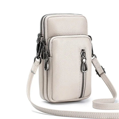 Leather Fashion Women's Single Shoulder Crossbody Trend Large Capacity Vertical Mobile Phone Casual All-match Female Bag