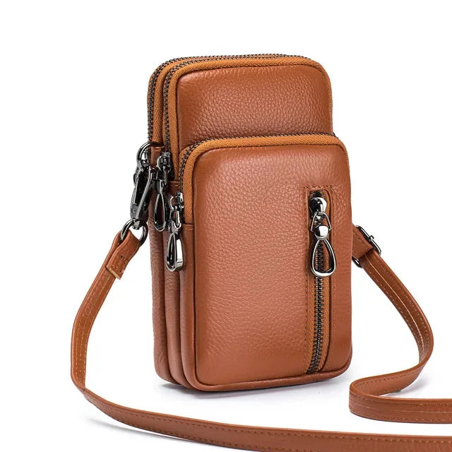 Leather Fashion Women's Single Shoulder Crossbody Trend Large Capacity Vertical Mobile Phone Casual All-match Female Bag