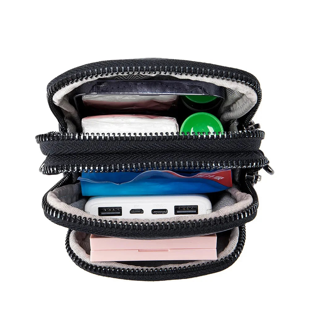 Leather Fashion Women's Single Shoulder Crossbody Trend Large Capacity Vertical Mobile Phone Casual All-match Female Bag