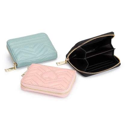 Leather Ladies Large Capacity Luxury Designer Card ID Holder Small Wallet Driver's License Bag
