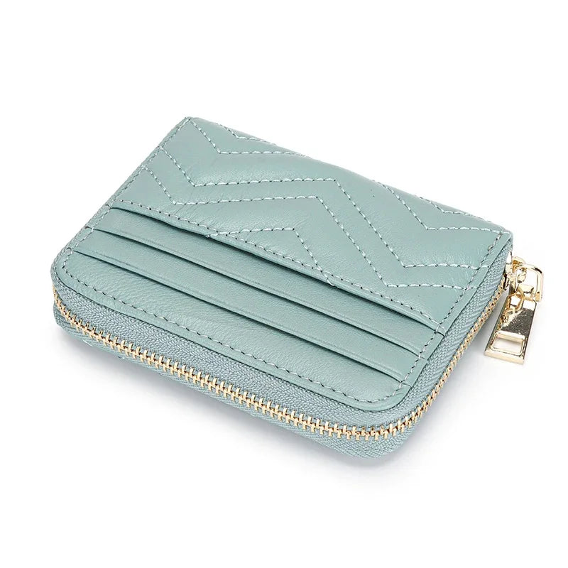 Leather Ladies Large Capacity Luxury Designer Card ID Holder Small Wallet Driver's License Bag