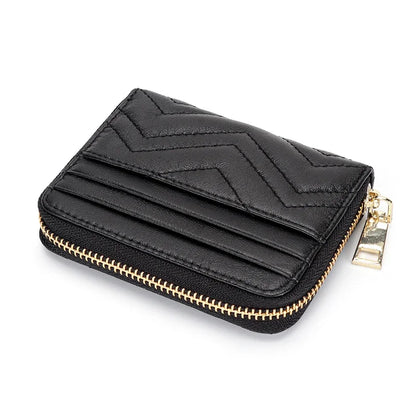 Leather Ladies Large Capacity Luxury Designer Card ID Holder Small Wallet Driver's License Bag