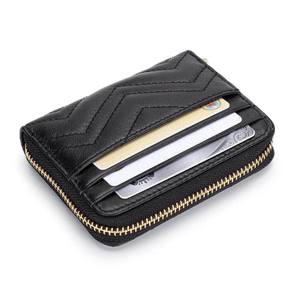 Leather Ladies Large Capacity Luxury Designer Card ID Holder Small Wallet Driver's License Bag