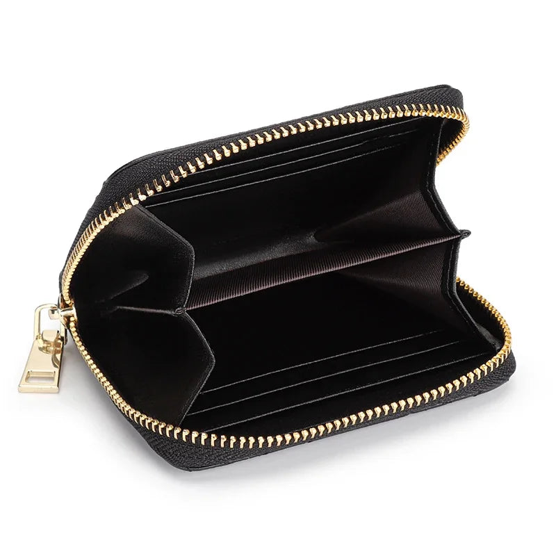 Leather Ladies Large Capacity Luxury Designer Card ID Holder Small Wallet Driver's License Bag