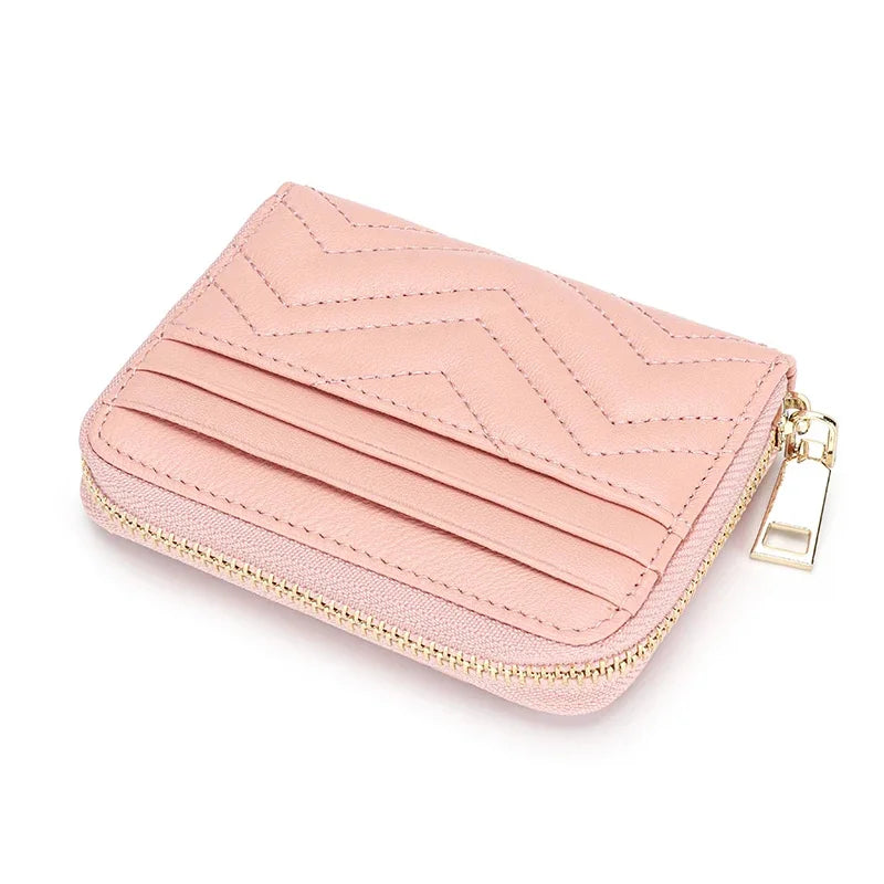 Leather Ladies Large Capacity Luxury Designer Card ID Holder Small Wallet Driver's License Bag