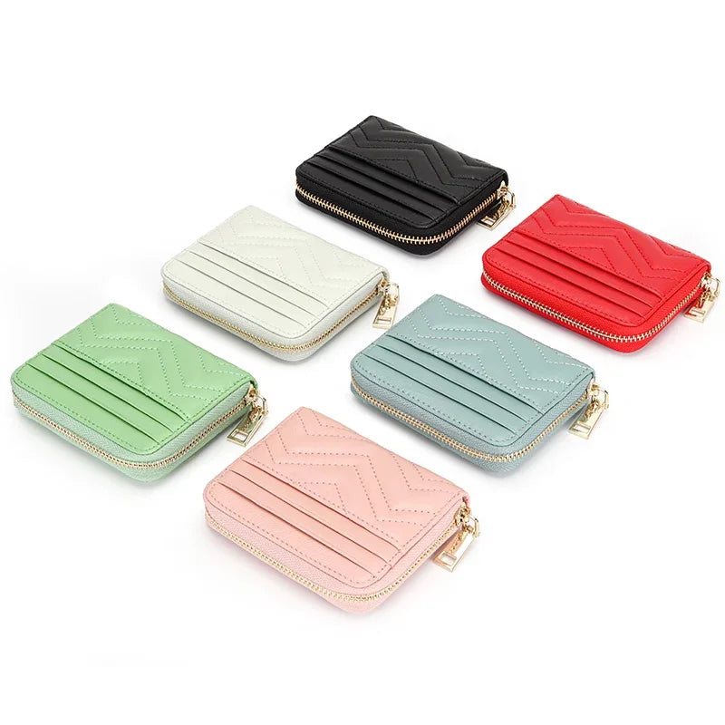 Leather Ladies Large Capacity Luxury Designer Card ID Holder Small Wallet Driver's License Bag