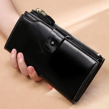 Leather Long Wallet women Genuine leather clutch real cowskin wallet dress party long purse for laies