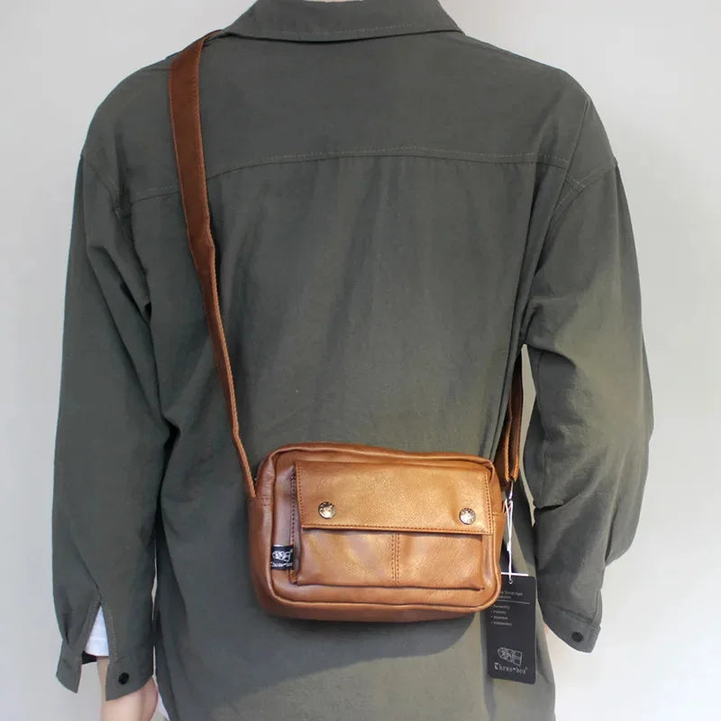 Leather Men's Crossbody Fashion Male Shoulder Daily Casual Messenger Bag High Quality Handbag