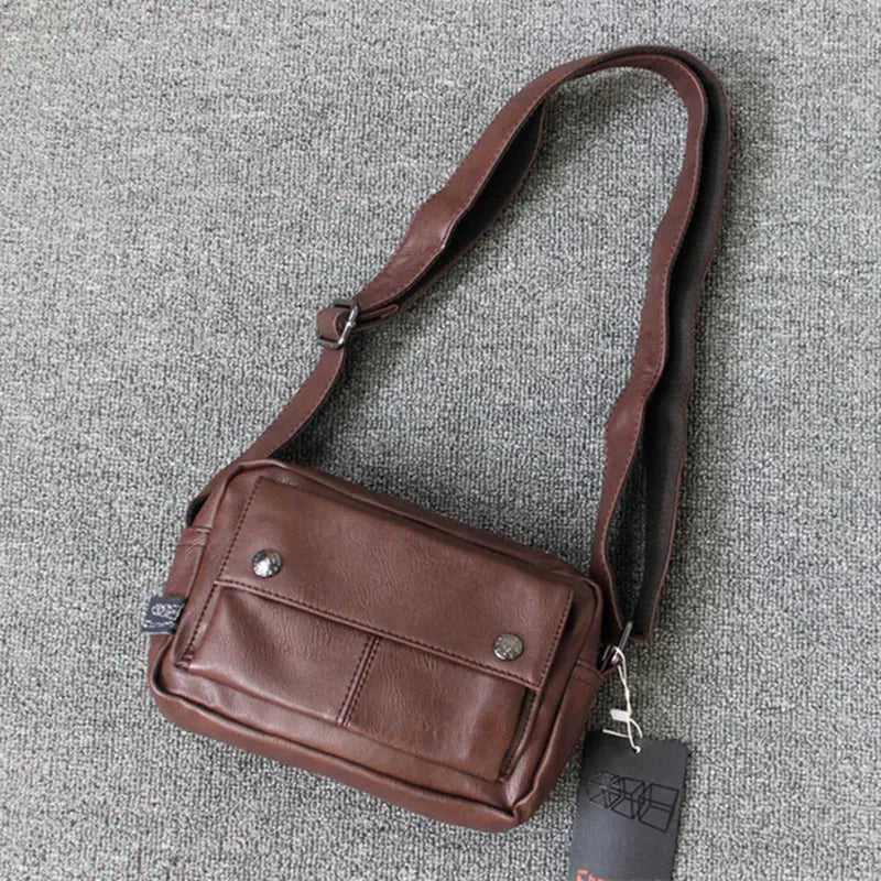 Leather Men's Crossbody Fashion Male Shoulder Daily Casual Messenger Bag High Quality Handbag