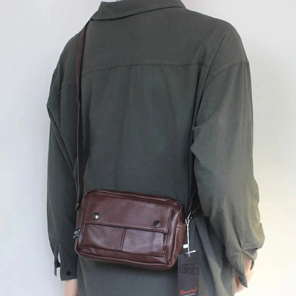 Leather Men's Crossbody Fashion Male Shoulder Daily Casual Messenger Bag High Quality Handbag