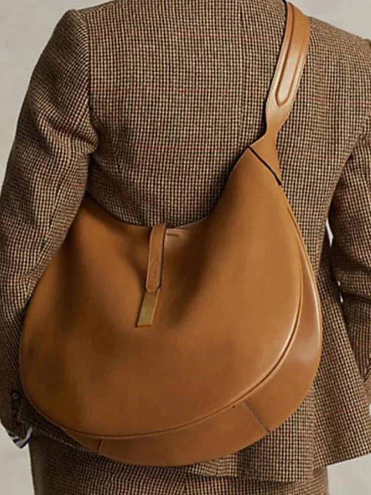 Leather Suede Hobos Women Handbag Designer Fashion Luxury Genuine Leather Shoulder Crossbody Bags Lady Simple Tote Purse 2024