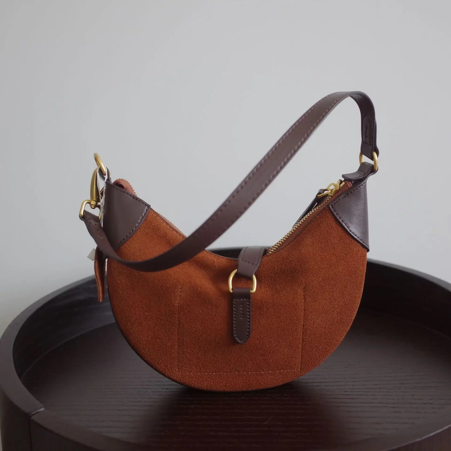 Leather Suede Hobos Women Handbag Designer Fashion Luxury Genuine Leather Shoulder Crossbody Bags Lady Simple Tote Purse 2024