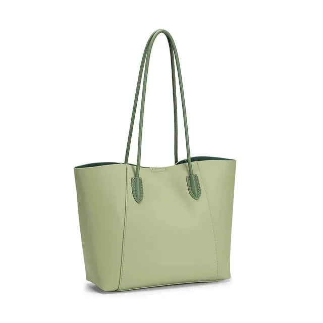 Leather Tote 2024 New High-capacity High-grade Texture Shoulder Underarm Handbag Commuter Women's Bag Gift Wife Girlfriend