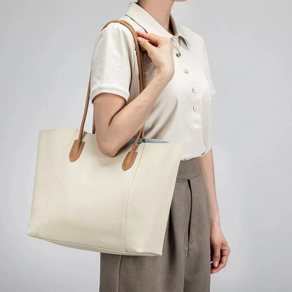 Leather Tote 2024 New High-capacity High-grade Texture Shoulder Underarm Handbag Commuter Women's Bag Gift Wife Girlfriend