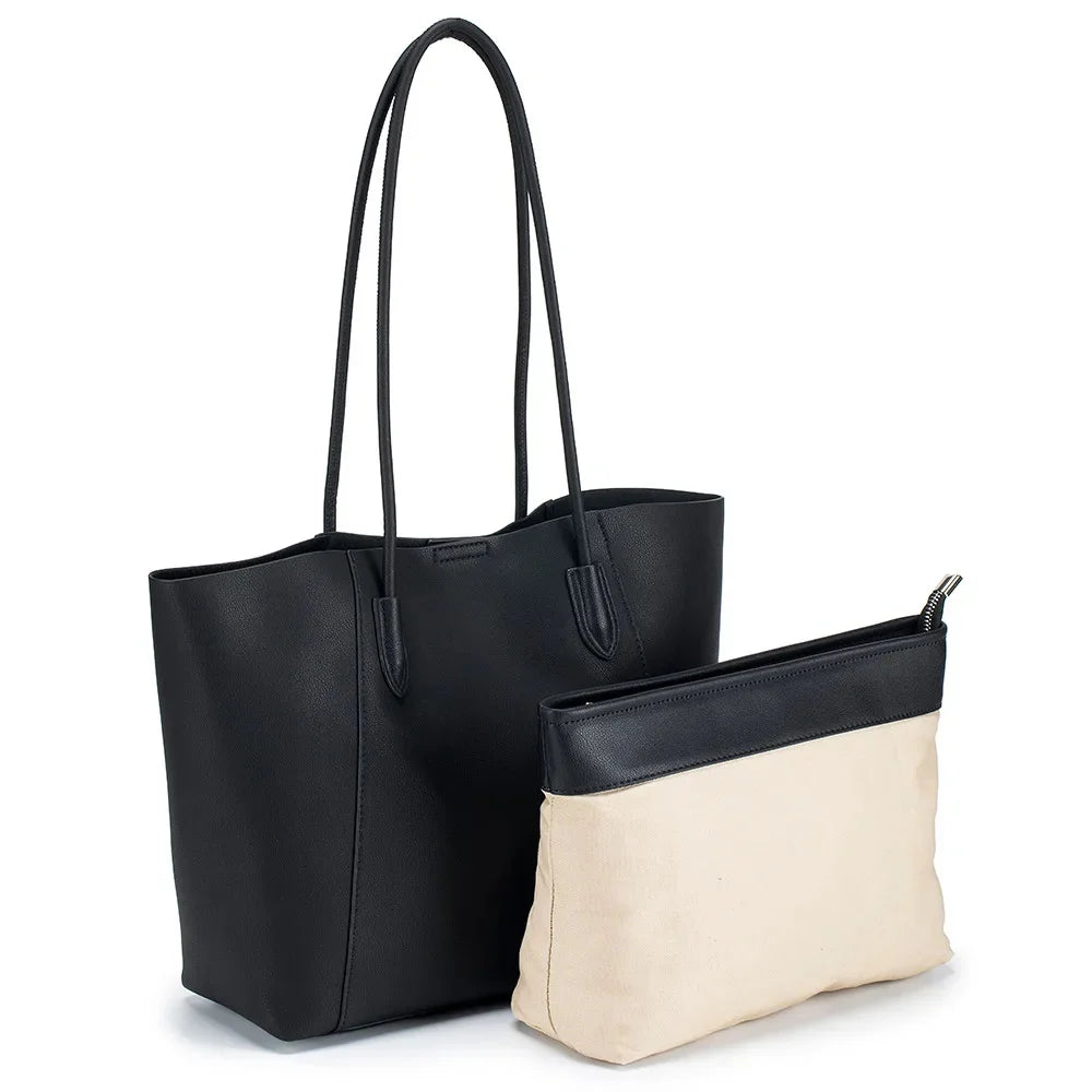 Leather Tote 2024 New High-capacity High-grade Texture Shoulder Underarm Handbag Commuter Women's Bag Gift Wife Girlfriend