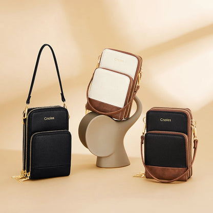 Leather Women Small Crossbody Bag Fashion Trendy Travel Designer Wallet Cellphone Shoulder Purses with Adjustable Strap
