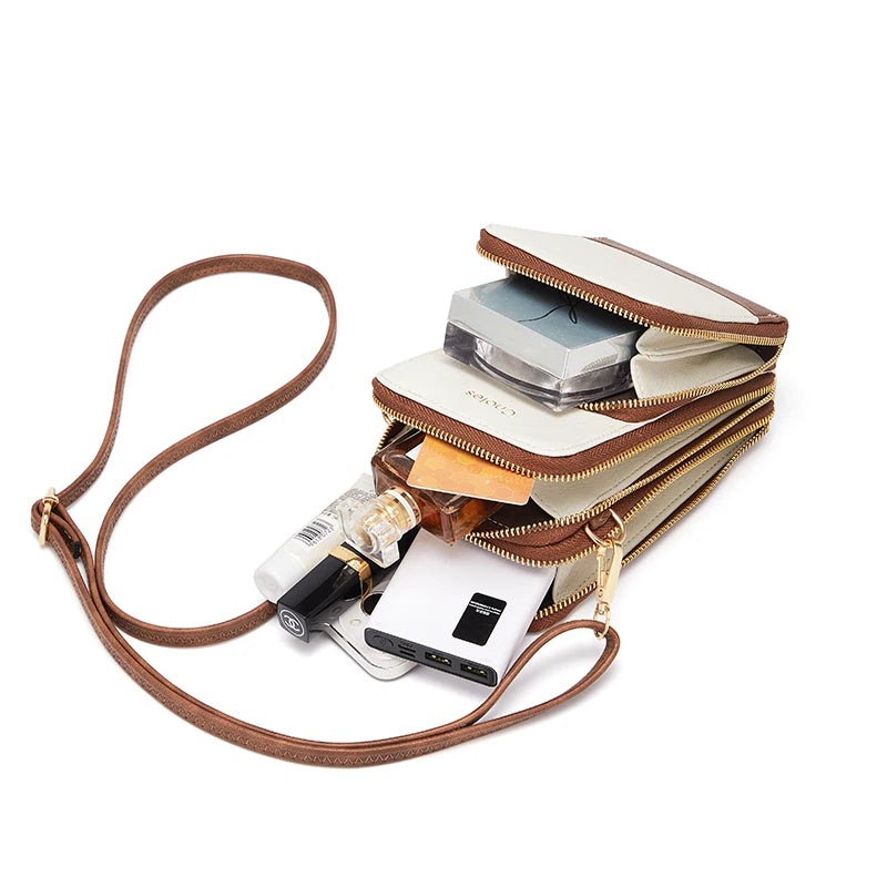 Leather Women Small Crossbody Bag Fashion Trendy Travel Designer Wallet Cellphone Shoulder Purses with Adjustable Strap