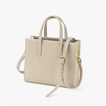 Leather Women's Messenger Bags, Large-capacity Simple Handbags, Geometric Color-blocking Fashion Shoulder Bag