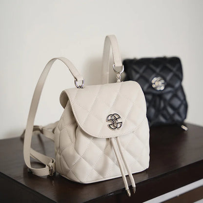 Leather backpack women's 2024 new fashion backpack design sense niche large-capacity bag backpack women