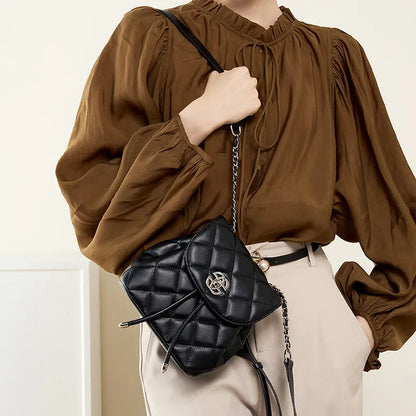 Leather backpack women's 2024 new fashion backpack design sense niche large-capacity bag backpack women