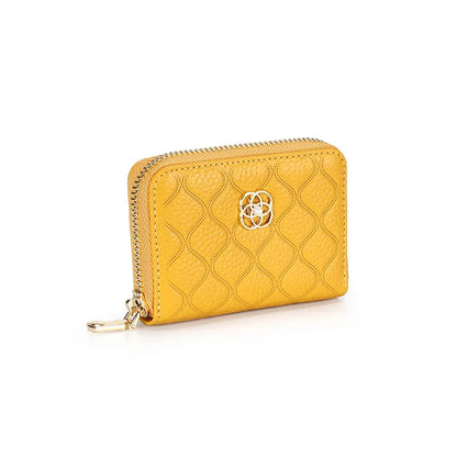 Leather ladies zipper coin purse brand wallet female passport holder new multifunctional organ ID card fashion2024