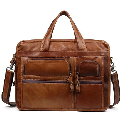 Leather ’ s Briefcase Casual Business Tote s Shoulder Crossbody s Men Handbag Large Travel Laptop Bag