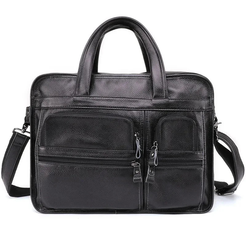 Leather ’ s Briefcase Casual Business Tote s Shoulder Crossbody s Men Handbag Large Travel Laptop Bag