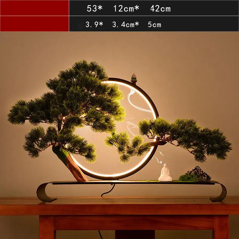 Led Light Backflow Incense Burner Welcoming Pine Smoke Waterfall Incense Sticks Holder 20 Pcs Cones Creative Home Decoration