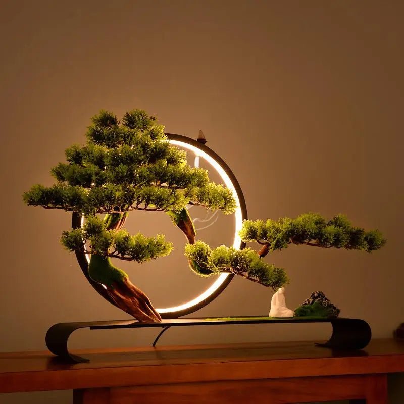 Led Light Backflow Incense Burner Welcoming Pine Smoke Waterfall Incense Sticks Holder 20 Pcs Cones Creative Home Decoration