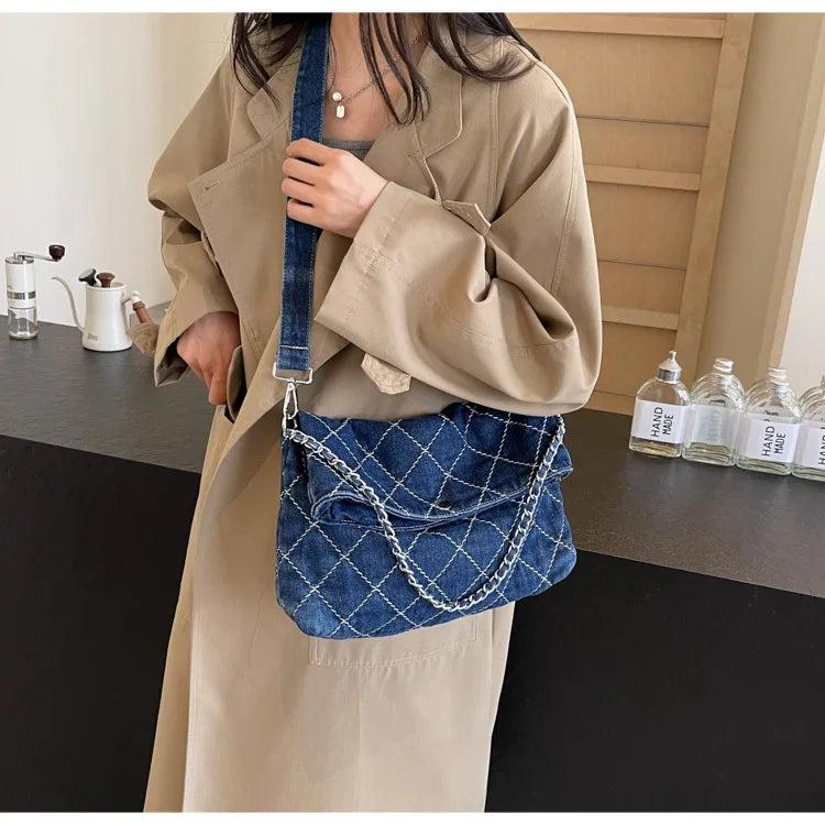 Leisure Cowboy Butot Women's 2024 Cross border New Lingge Chain Underarm Single Shoulder Crossbody Bag